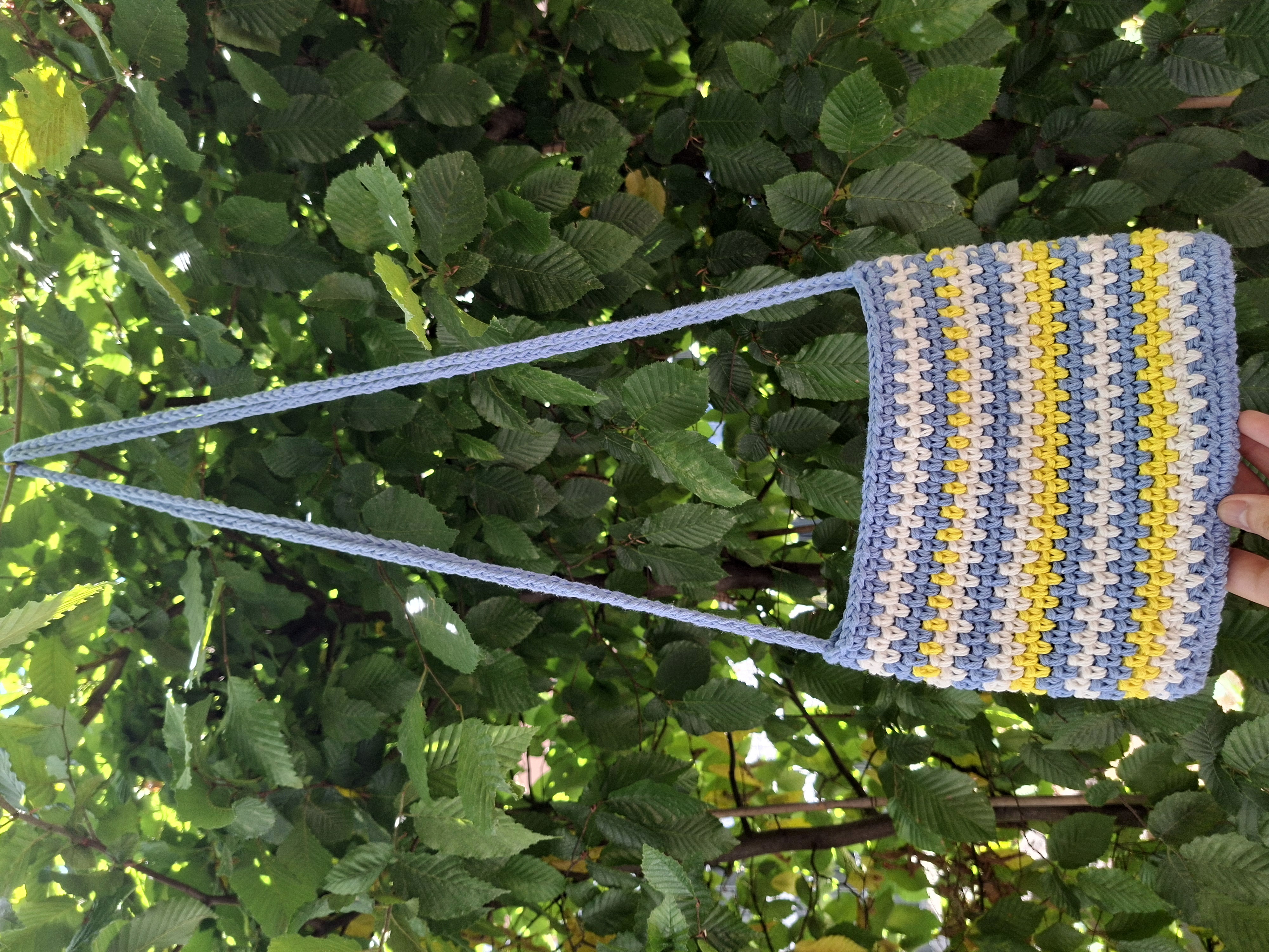 Moss Stitch Crochet Crossbody Bag